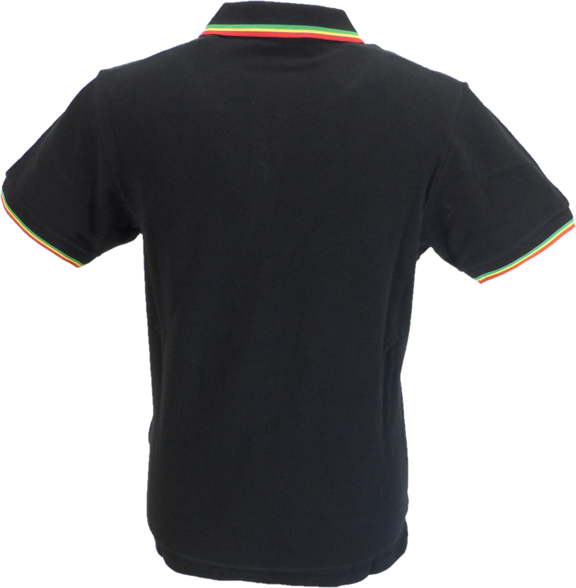 Trojan Records Mens Black with Rasta Twin Tipped Polo Shirt