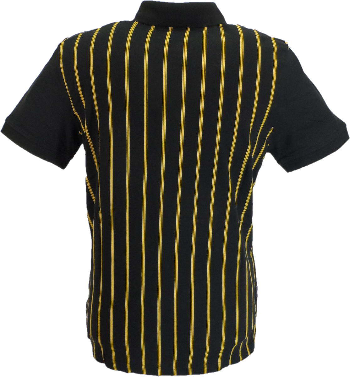 Lambretta Mens Black/Gold Pinstripe Polo Shirts