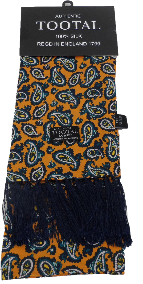 Tootal Mens Retro Paisley Print 100% Silk Scarves