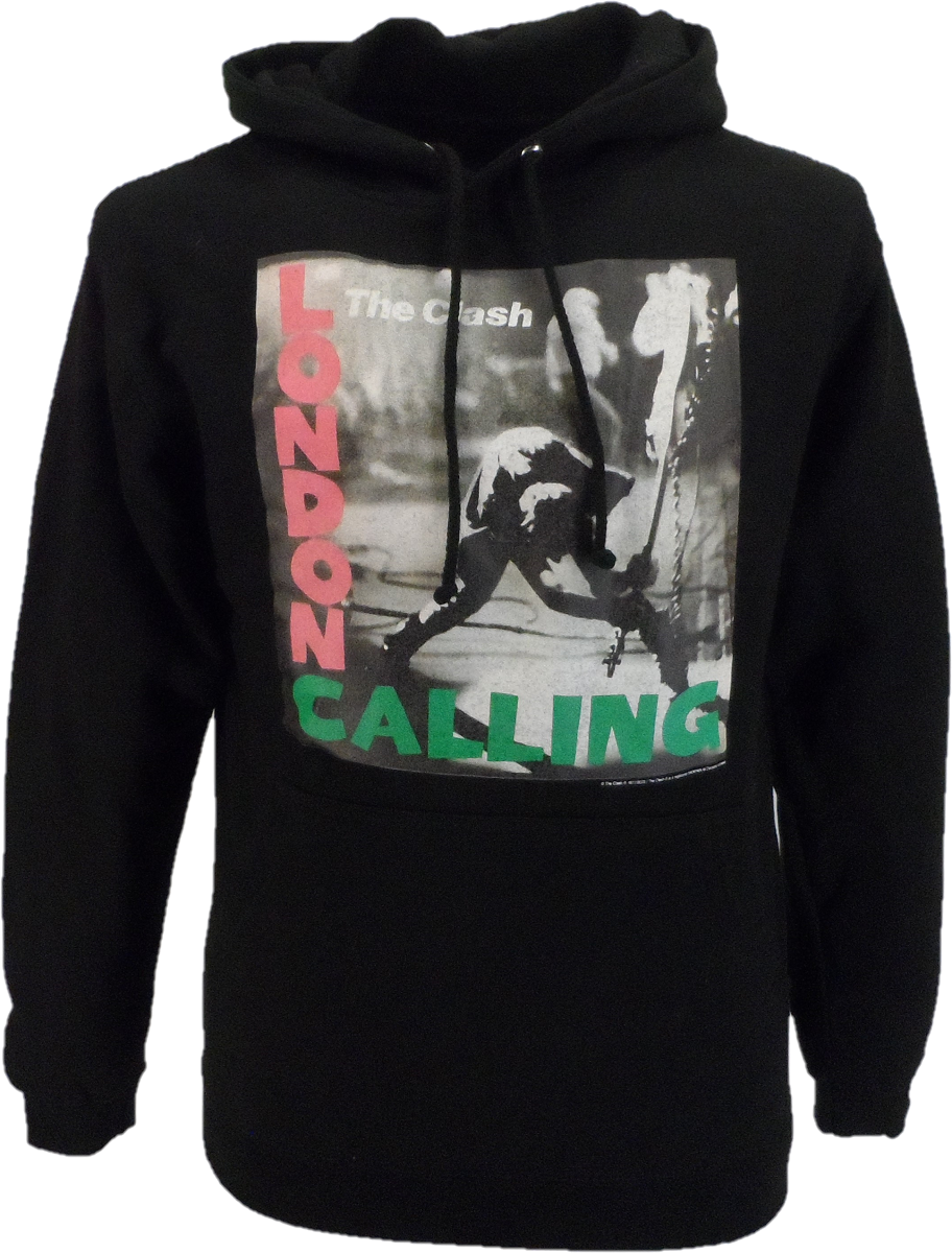 Mens Black The Clash Londons Calling Hooded Hoodie Top