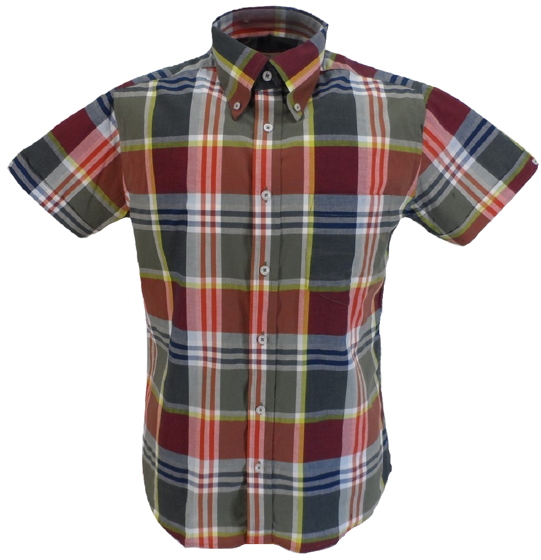 Real Hoxton Multi Checked Short Sleeved Button Down shirt