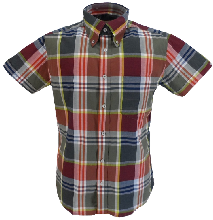 Real Hoxton Multi Checked Short Sleeved Button Down shirt - Mazeys UK
