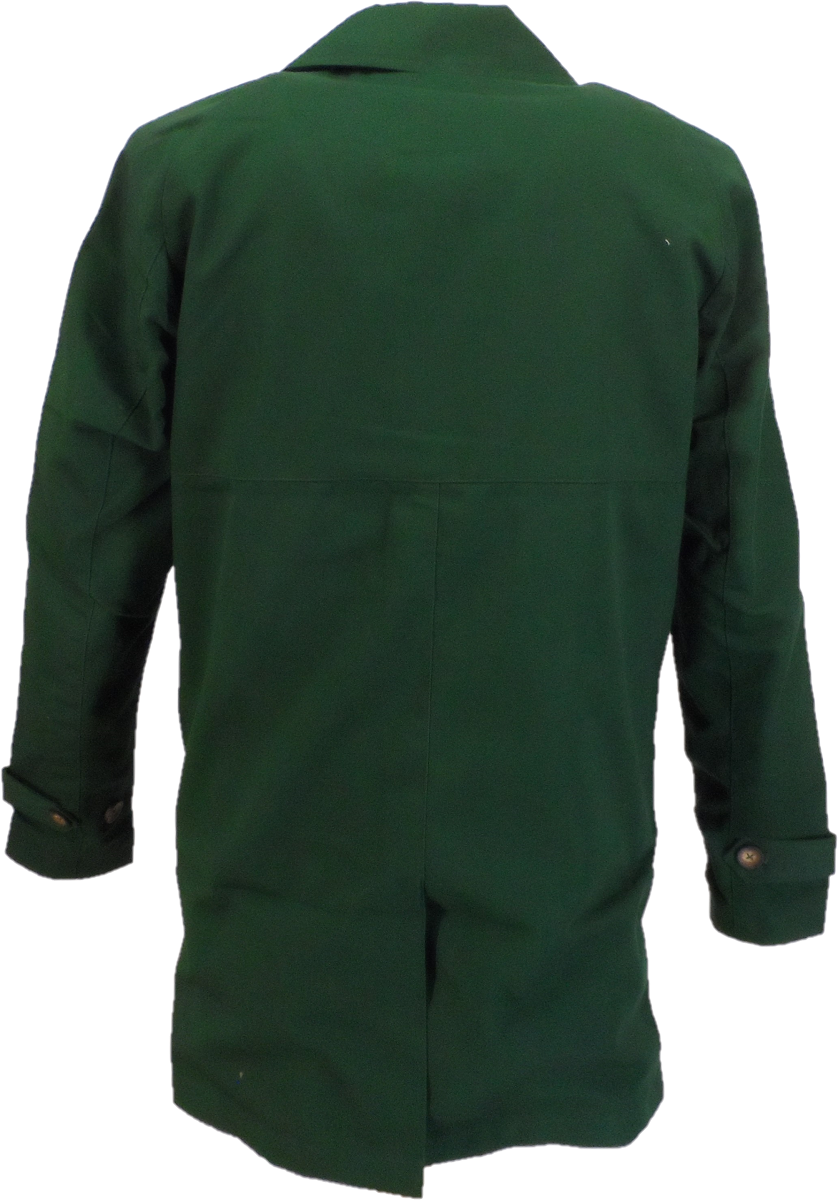 Real Hoxton Mens Green Mac Coat