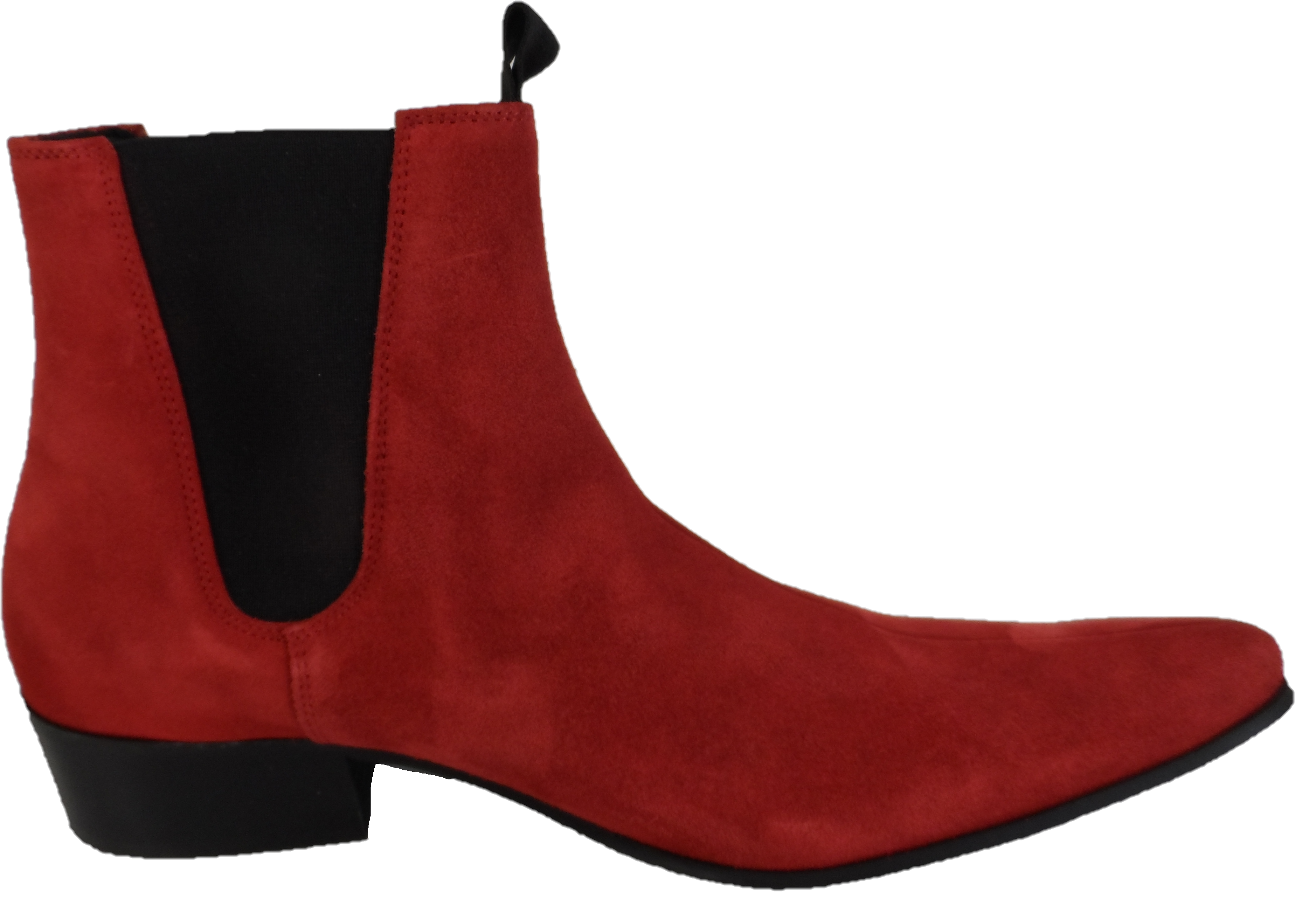 Ikon Original Red Real Suede Winklepicker Mod Beatle Boots