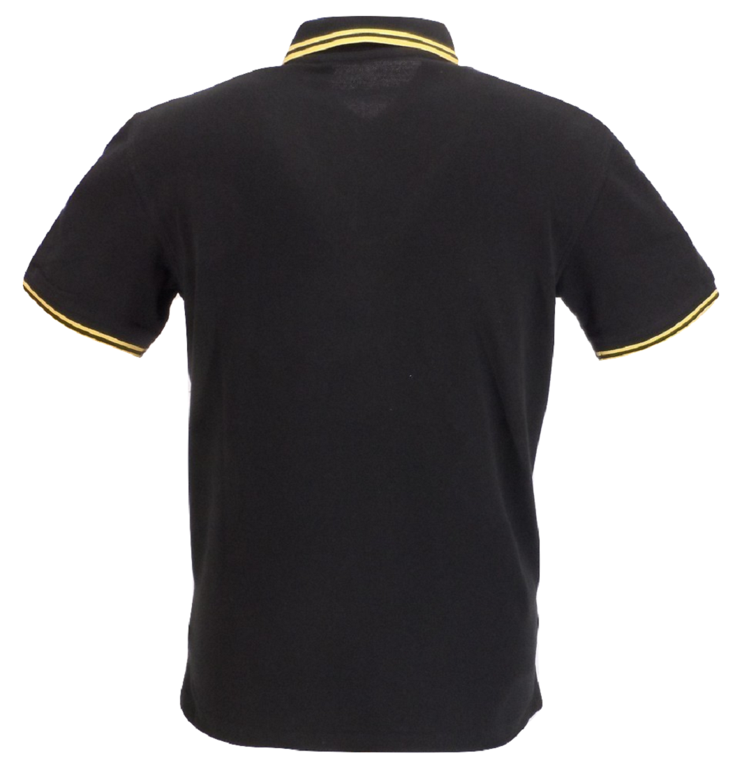 Ikon Original Black & Yellow Tipped 100% Cotton Polo Shirts