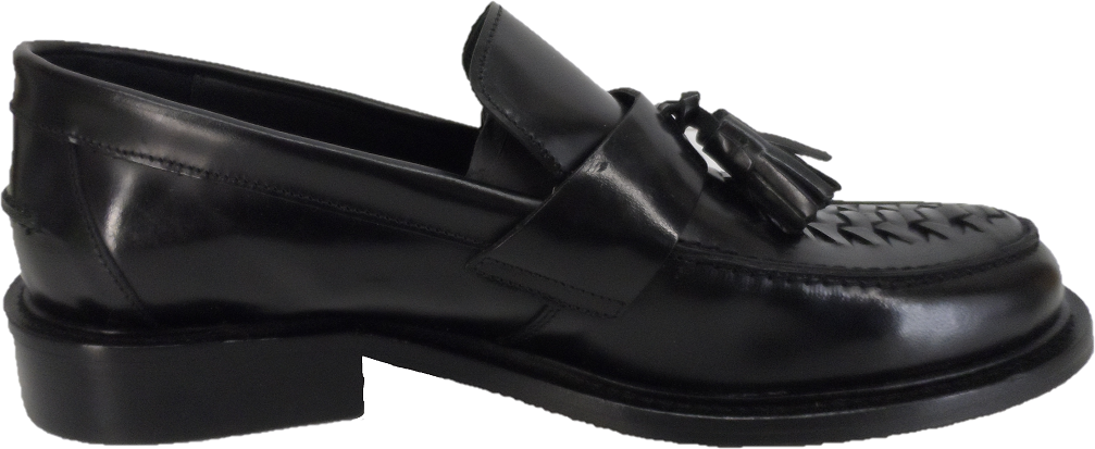 Ikon Original Mens Twister Black Retro,Ska,Northern Soul Tassel Loafers