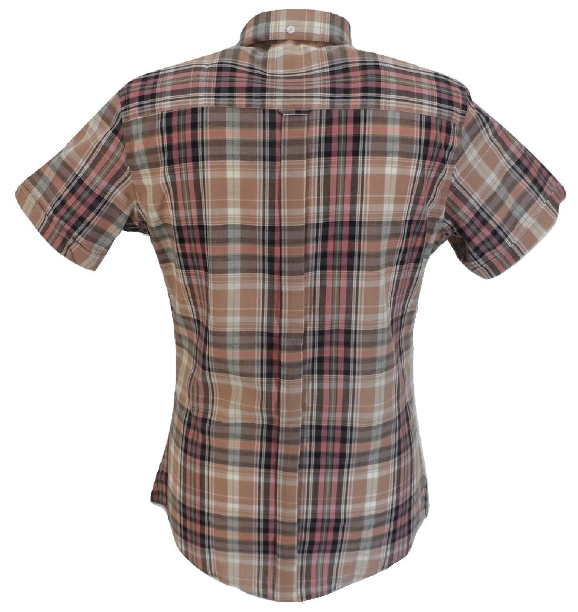 Real Hoxton Ladies Purple Checked Button Down Short Sleeved Shirts