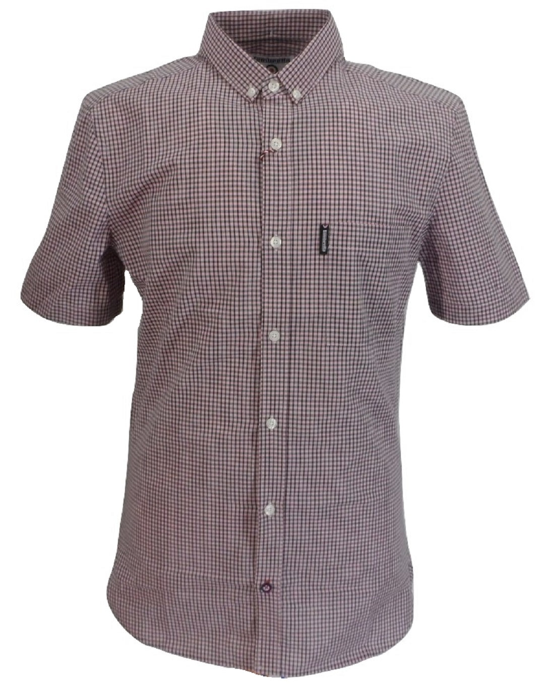 Lambretta Pink/Black Checked Retro Short Sleeved Shirt