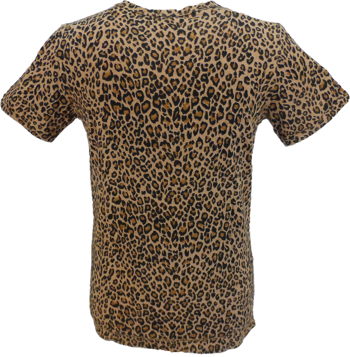 Run & Fly Mens Retro 70s Leopard Print T-Shirt