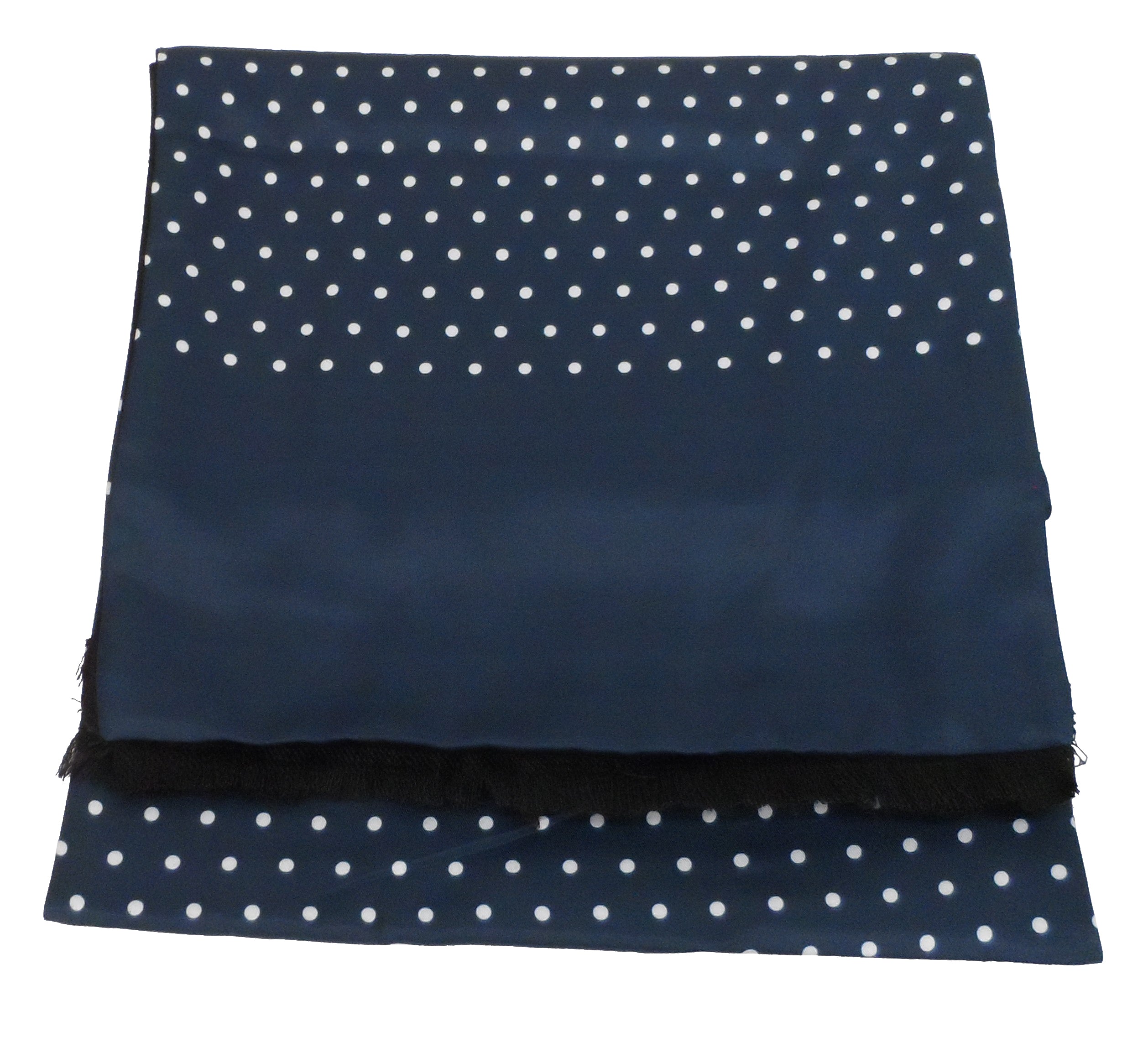 Mazeys Mens Classic Retro Mod Mod Tassled Scarf Navy Polka Dot