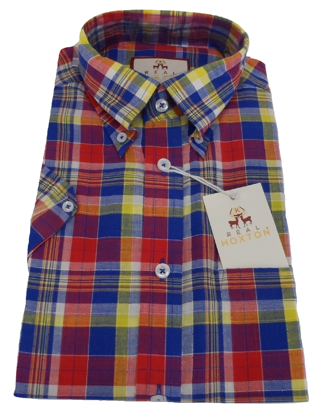 Real Hoxton Multi Checked Short Sleeved Button Down shirt