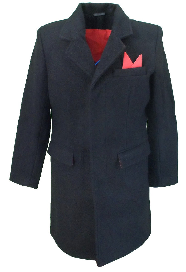 Relco Mens Mod Coat/Overcoat With Red Lining 80% Wool Original Cut ...