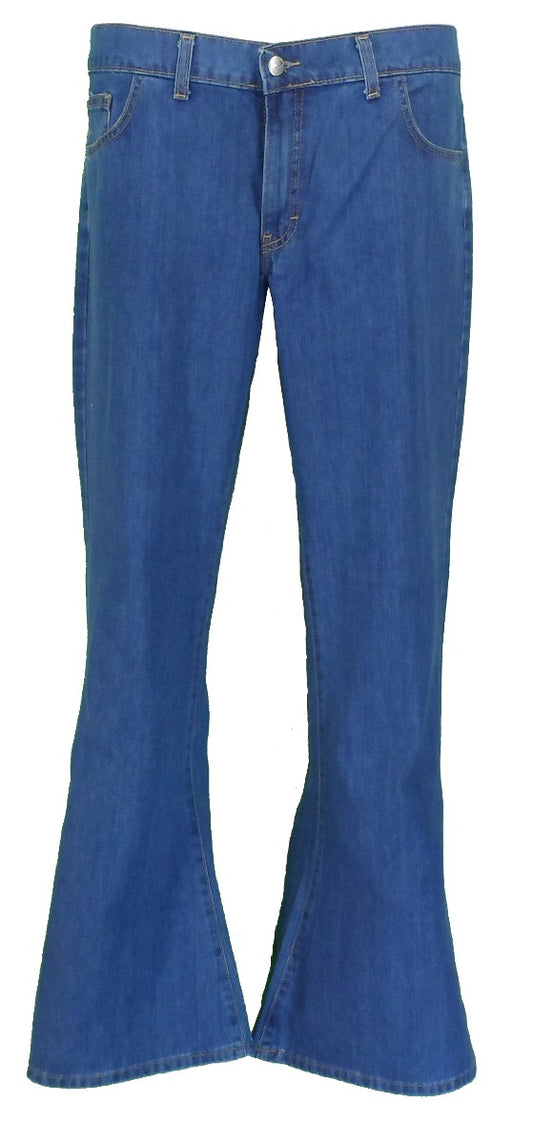 Blue Corduroy Flare Pants Men - Retro Bell Bottom Pants