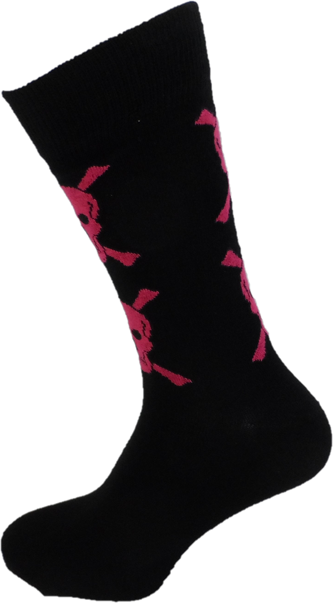 Mens 2 Pair Pack of Skull and Crossbones Top Socks