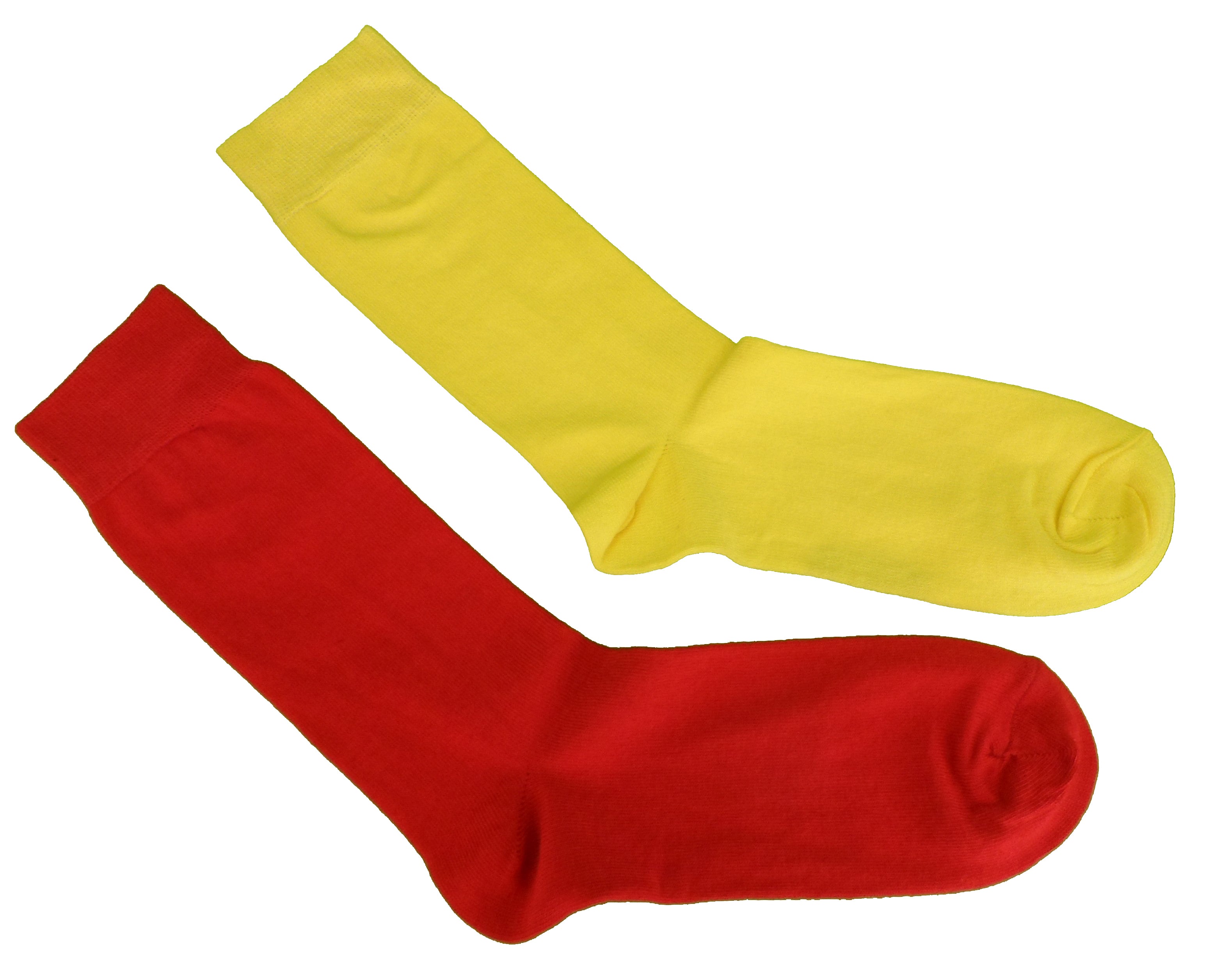 Mens 2 Pair Pack Yellow and Red Retro Socks