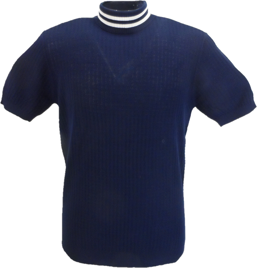 Art Gallery Mens Navy Blue Nolan Turtle Neck Pullover