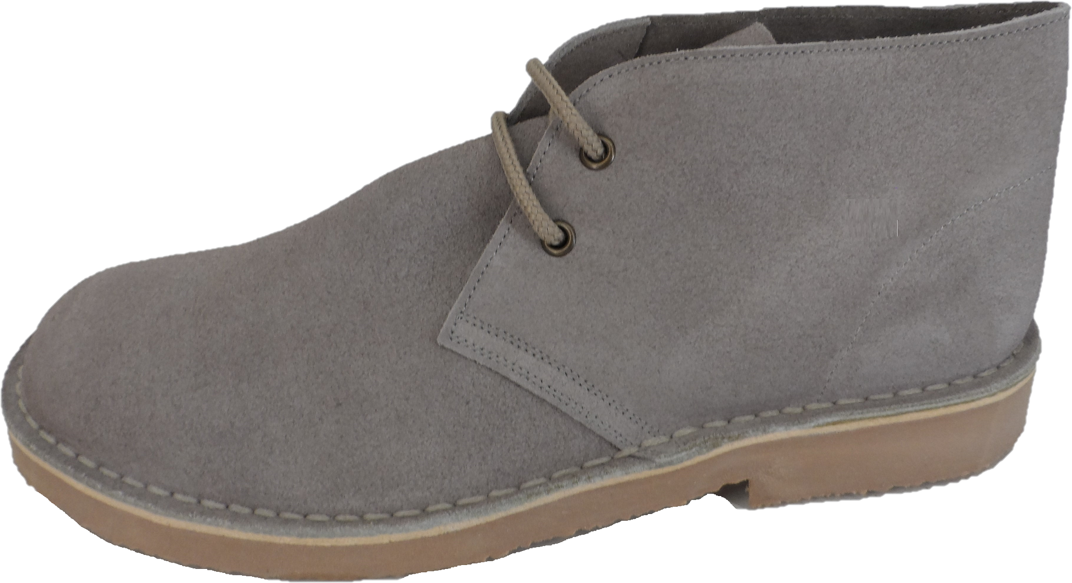 Roamers Light Grey Retro 70s Mod Style Real Suede Desert Boots