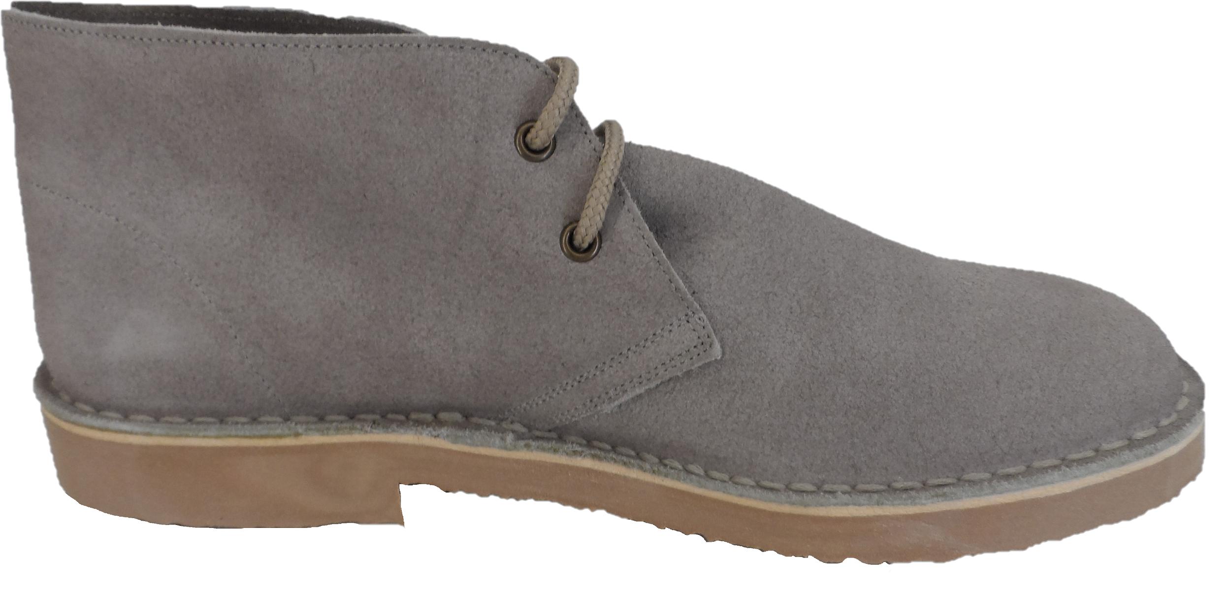 Roamers Light Grey Retro 70s Mod Style Real Suede Desert Boots