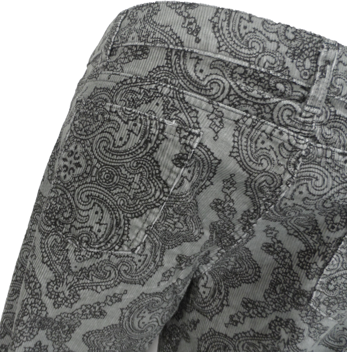 Run & Fly Mens Silver Grey Vintage Jimi Hendrix Paisley Retro Bellbottom Flares