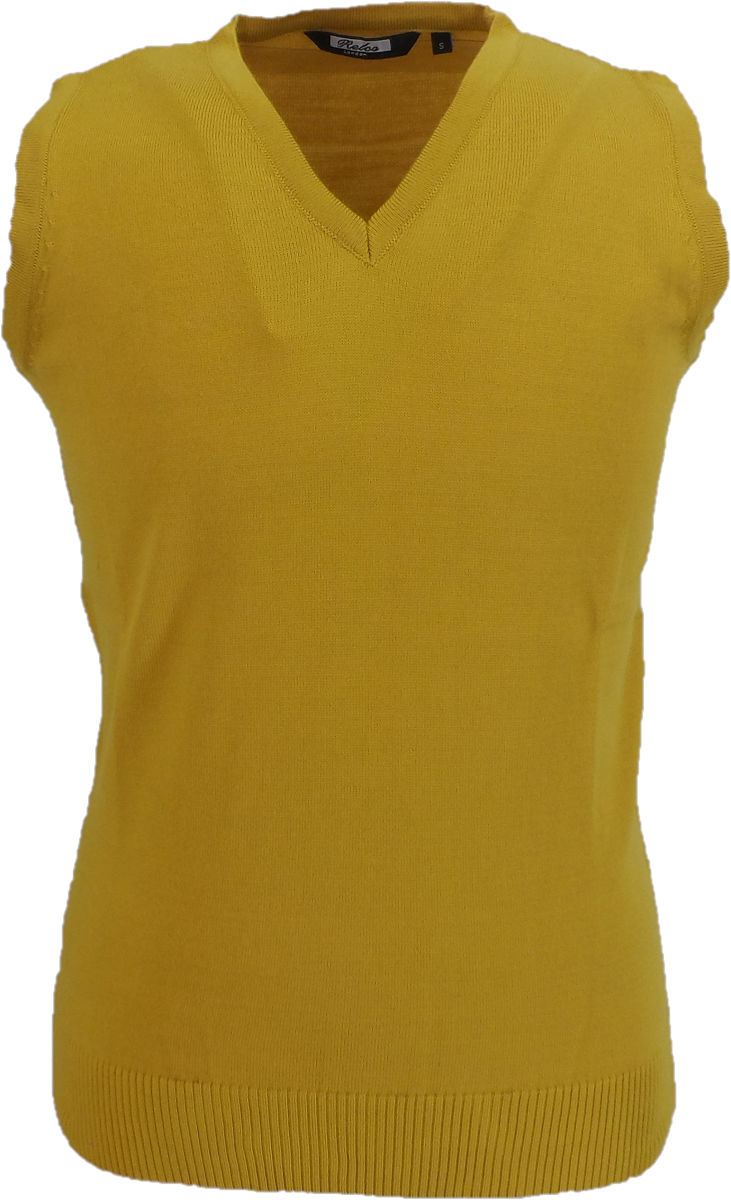 Relco Mustard Yellow Classic Retro Tank Tops