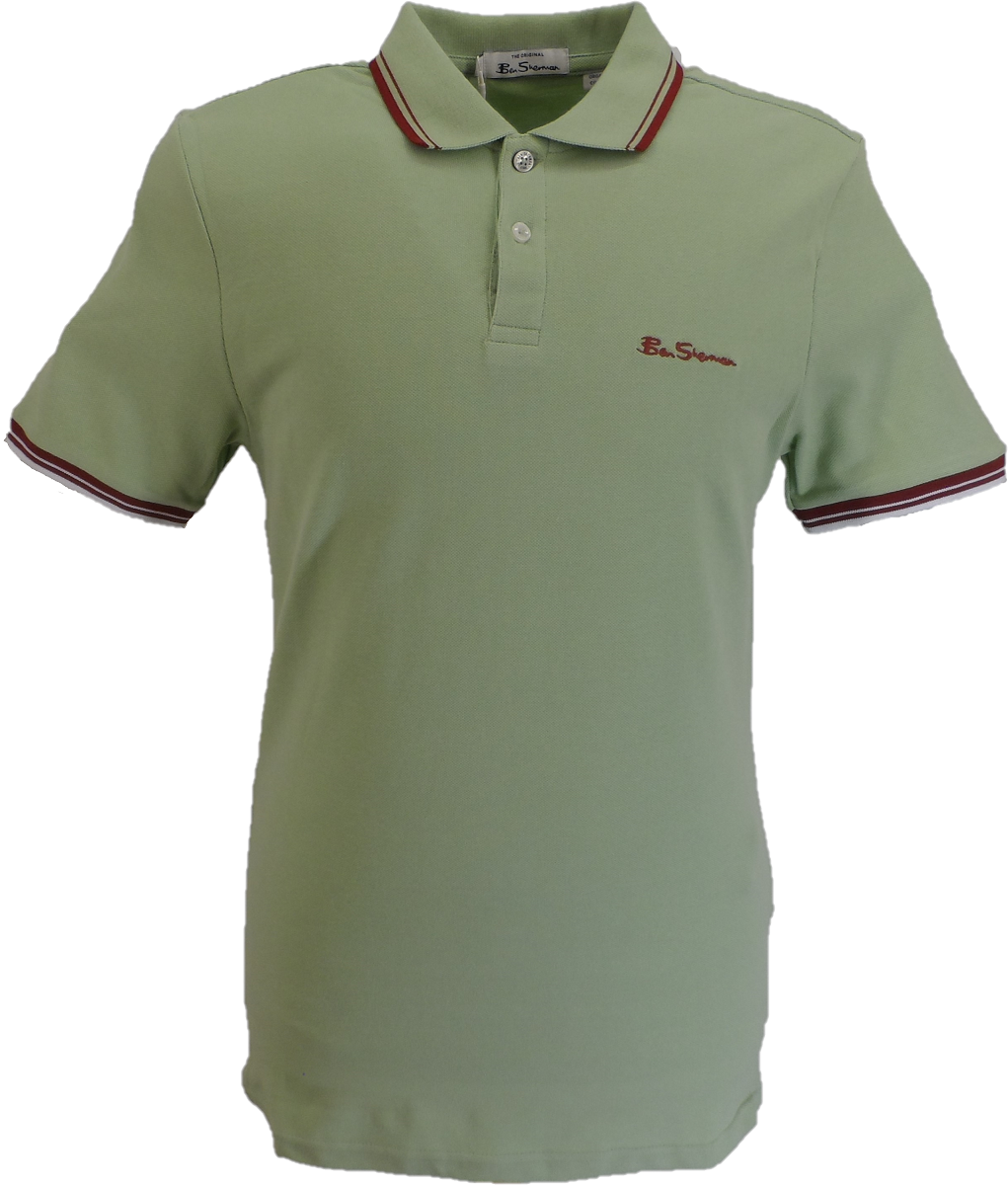 Ben Sherman Men's Signature Pistachio 100% Cotton Polo Shirt