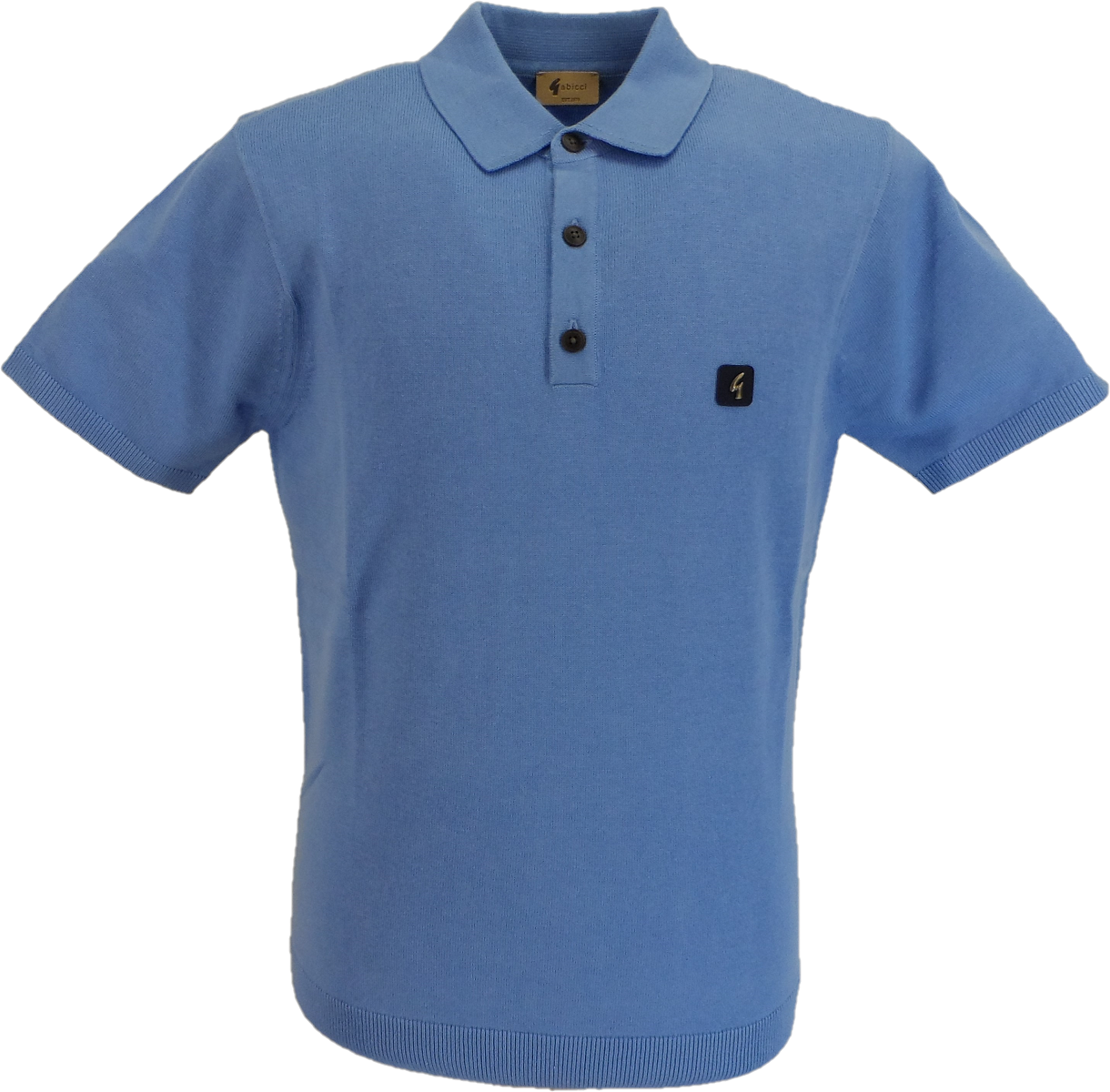 Gabicci Vintage Mens Marina Blue Jackson Knitted Polo Shirt