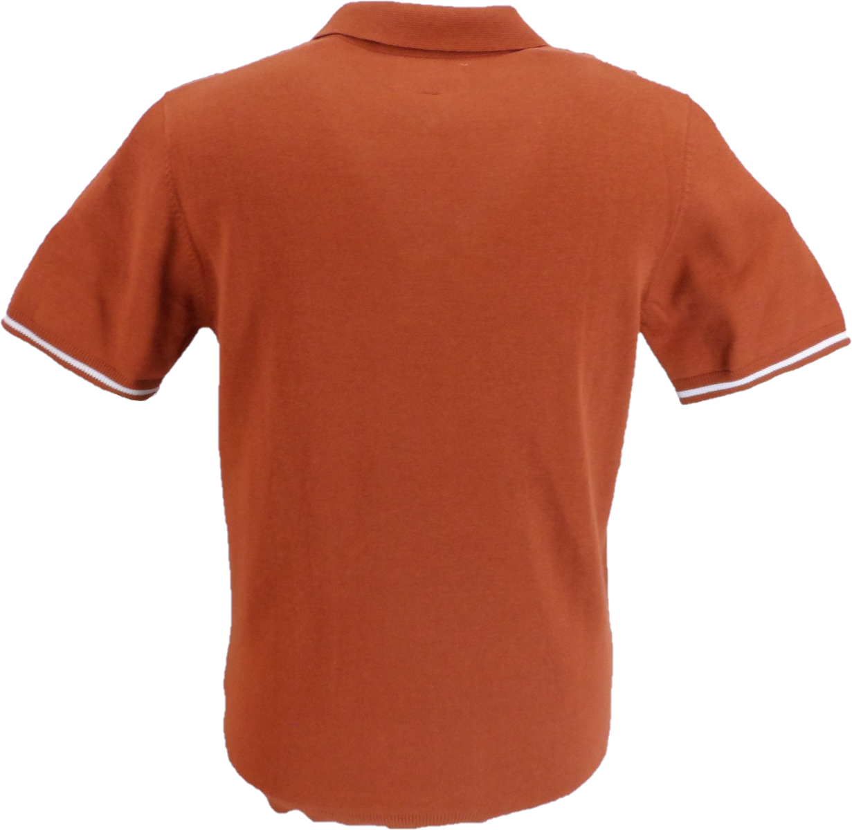 Lambretta Mens Clay Brown Ribbed Knitted Polo Shirt