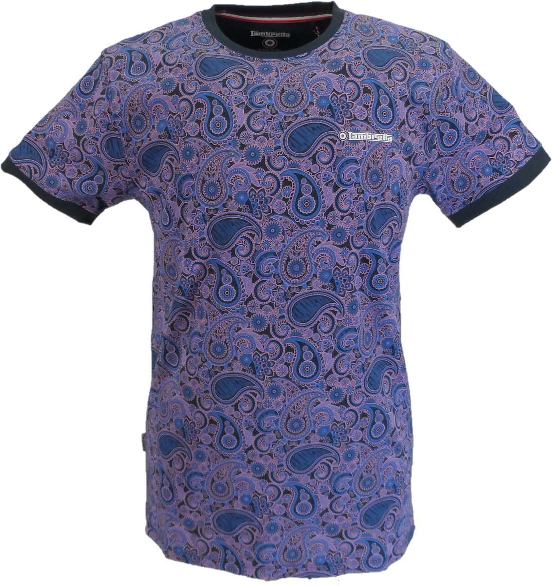 Lambretta Mens Navy Blue Paisley T-Shirt