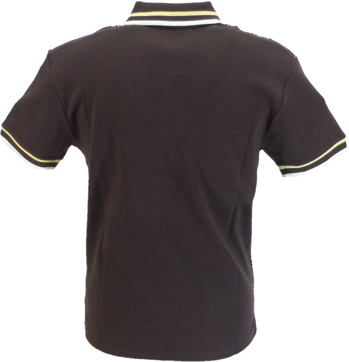 Ska & Soul Brown Geometric Panel Polo Spearpoint Collar Polo Shirt