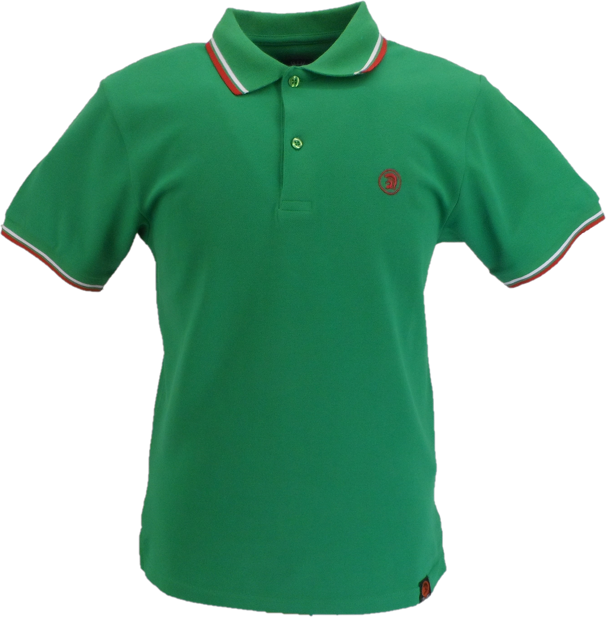 Trojan Records Mens Emerald Green Twin Tipped Polo Shirt