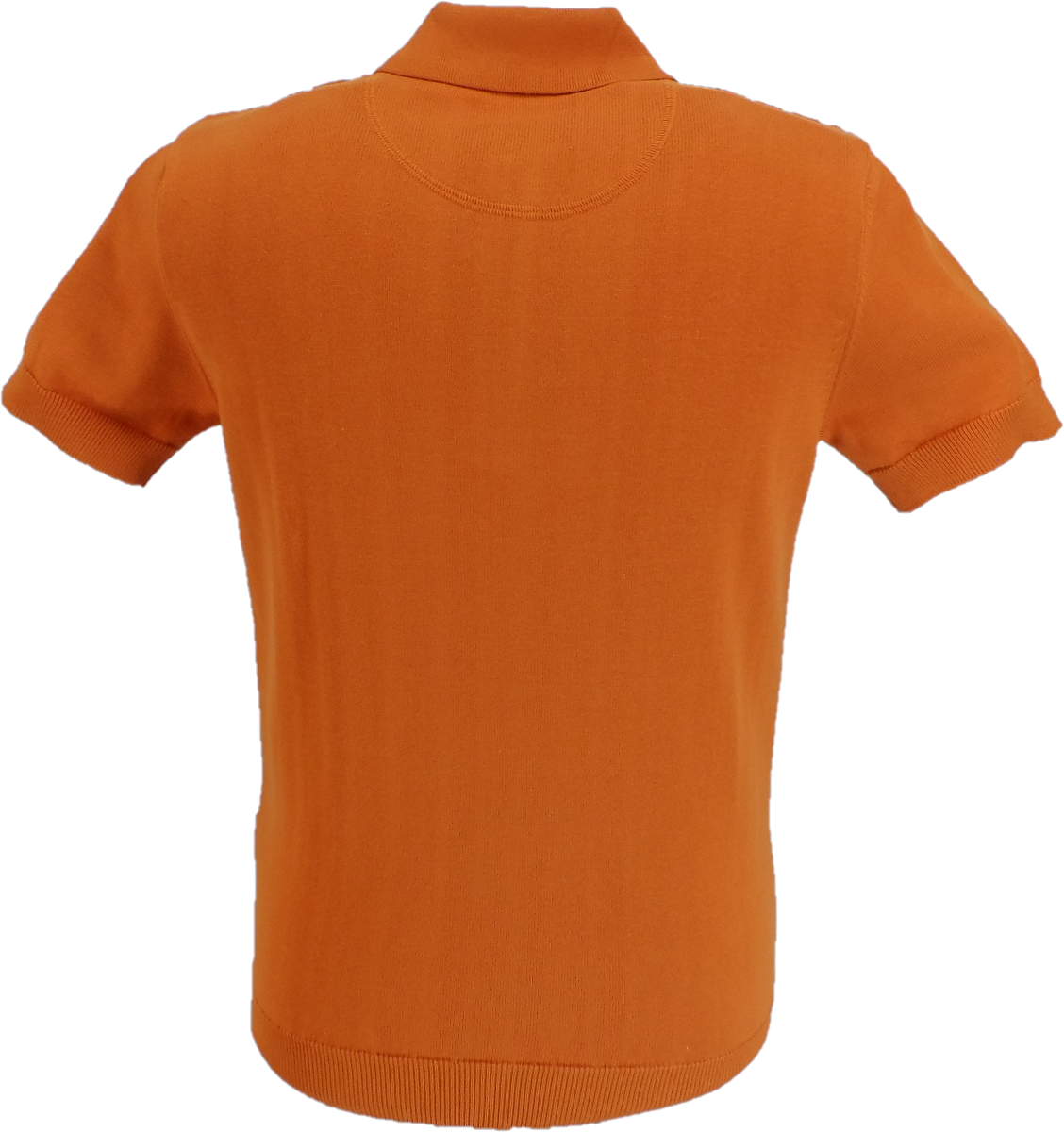 Trojan Records Orange Striped Fine Gauge Knitted Polo Shirt