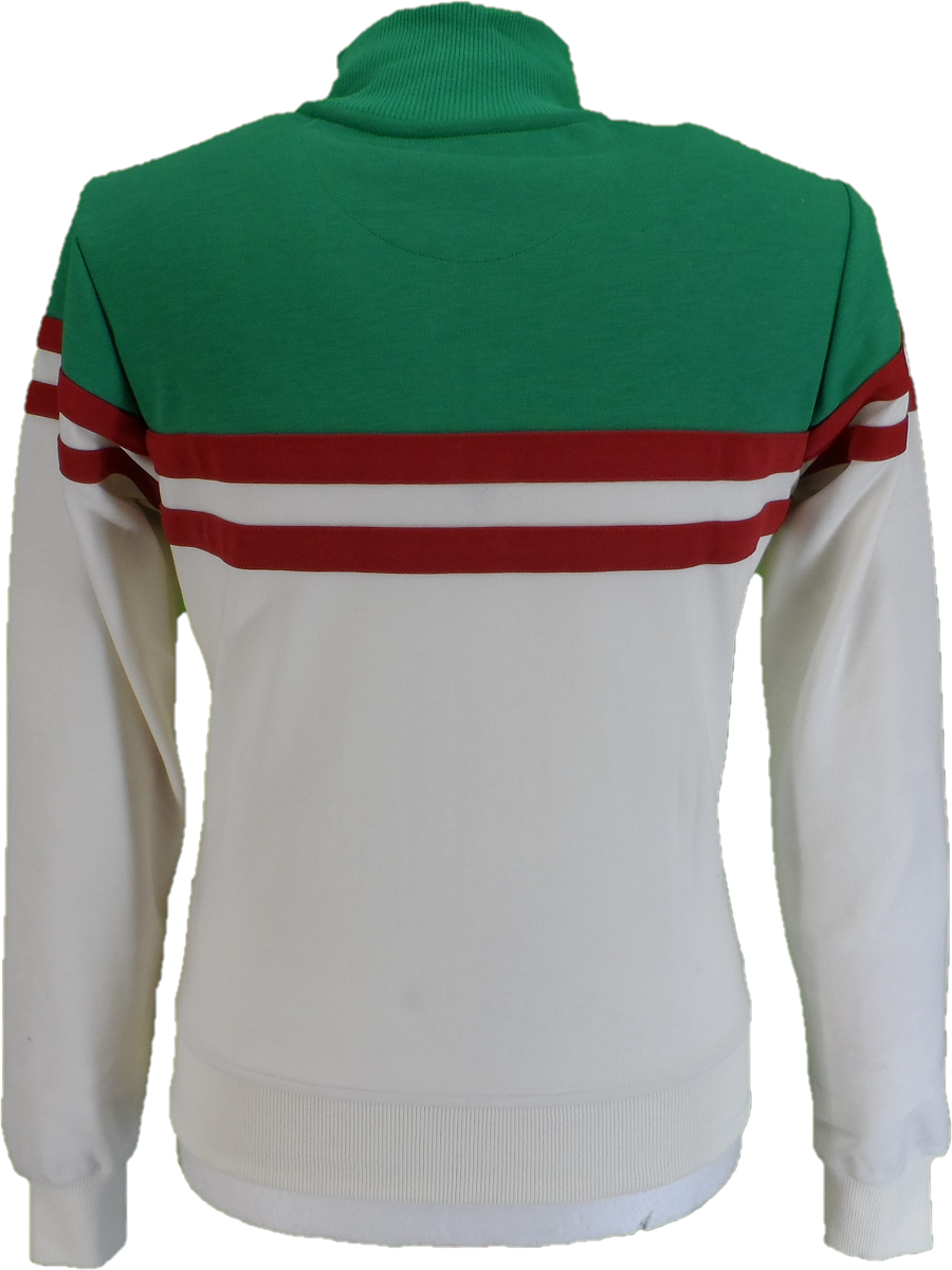 Trojan Records Mens Emerald Green Stripe Retro Track Tops