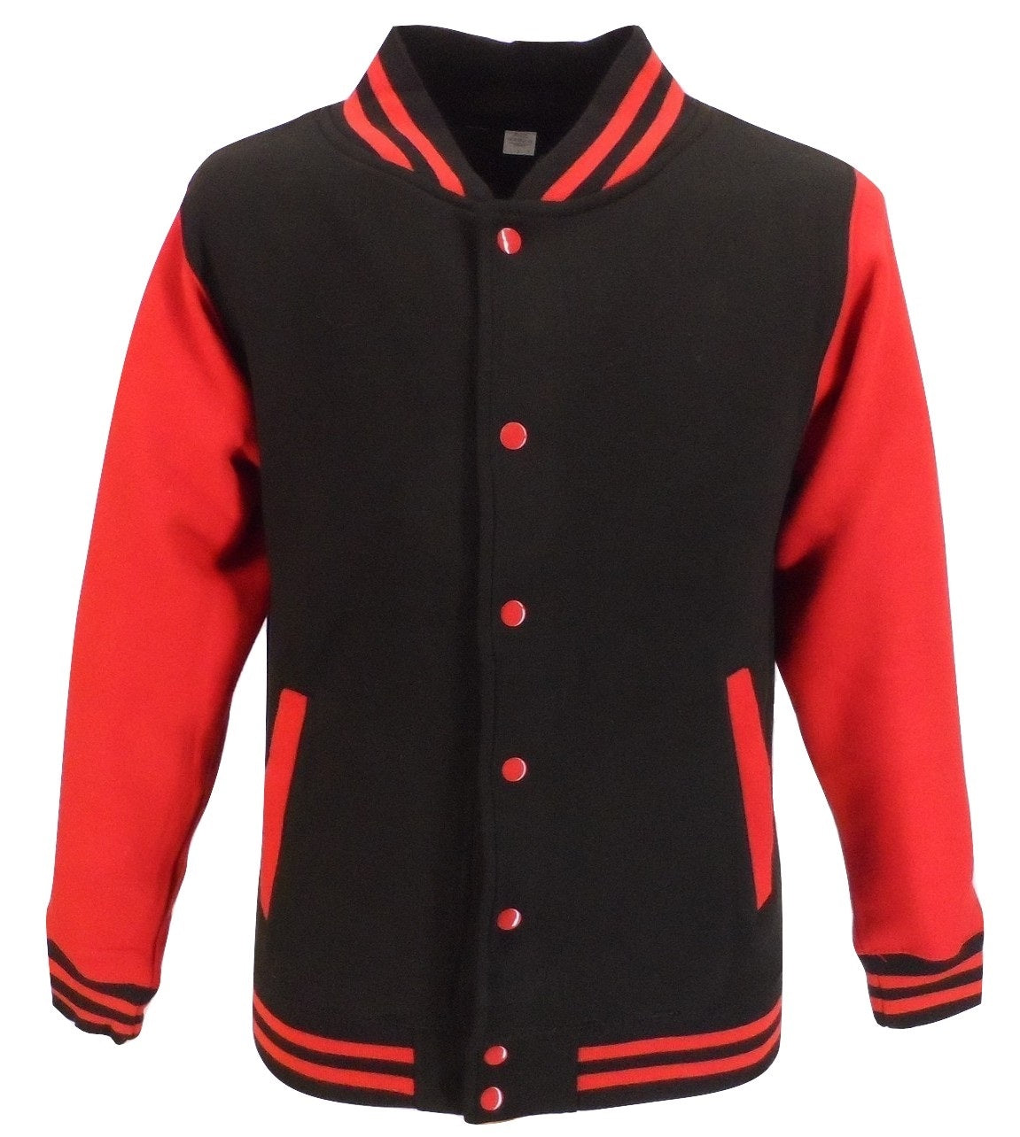 Mens Retro Black/Red Varsity Letterman Jackets