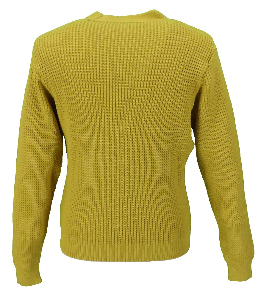 Mens Vintage Mustard Waffle Skinhead Cardigan – Mazeys UK