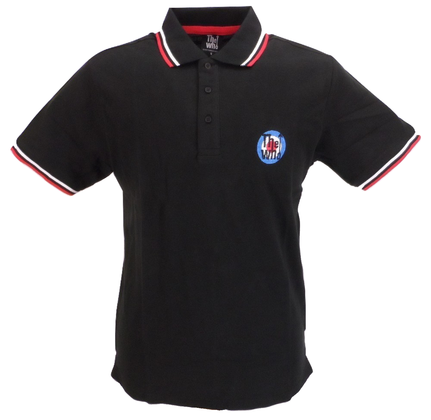 Mens Black The Who 100% Cotton Polo Shirt