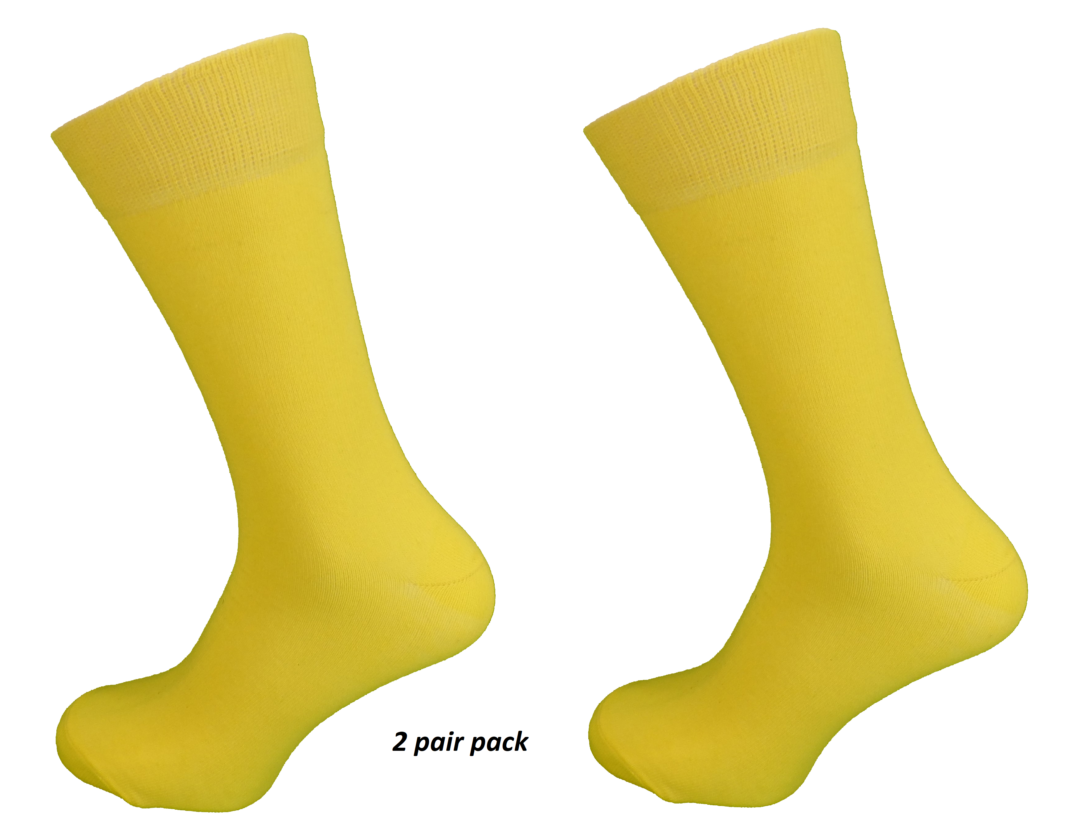 Mens 2 Pair Pack Yellow Retro Socks