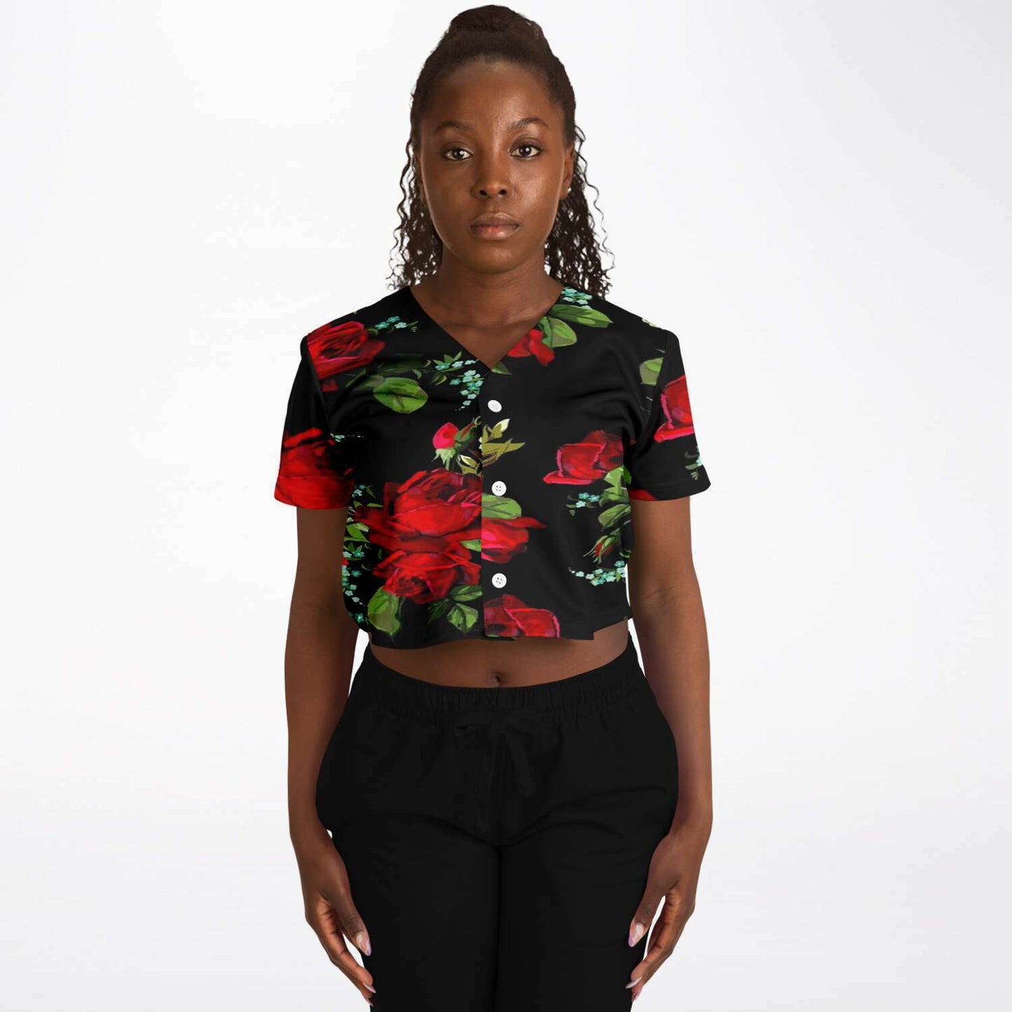 Wild Roses Cropped Jersey - Merchandize.ca