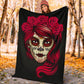 Sugar Skull Lady Microfleece Blanket - Merchandize.ca