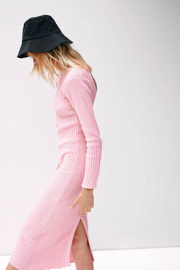 Frankie Knit Dress Pink Rue Stiic