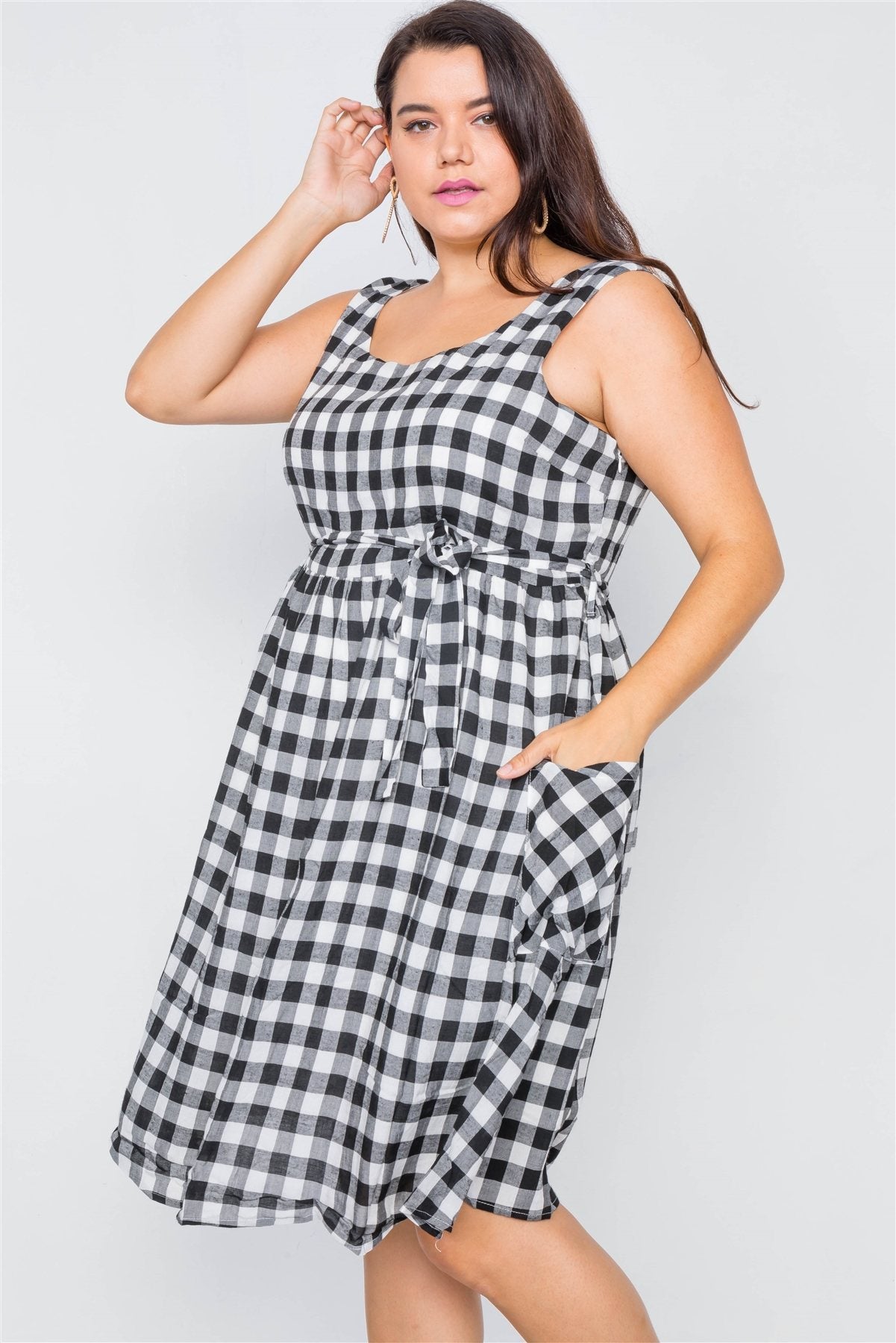 checkered dress plus size