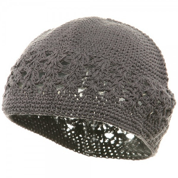 Hand Crocheted Beanie (02)-Grey