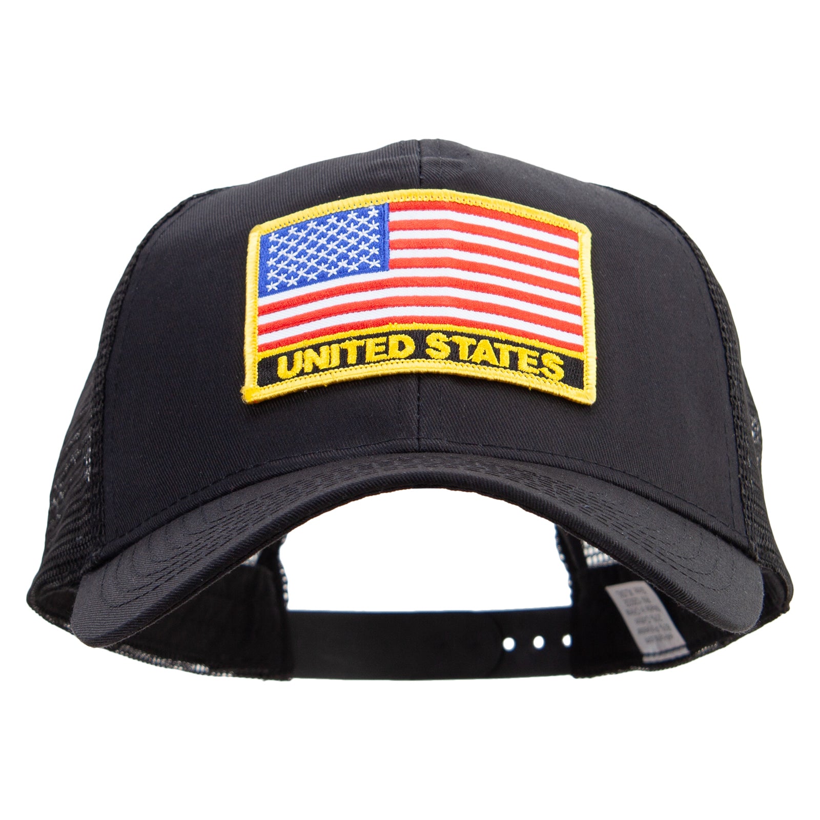 United States Flag Patched Big Size Solid Cotton Twill High Profile Mesh Prostyle Cap