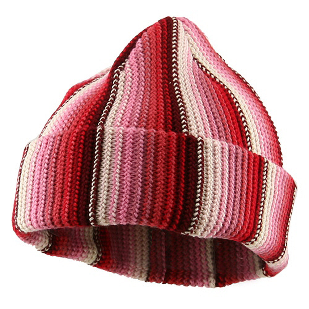 Crocheted Cuff Knit Beanie - Red OSFM