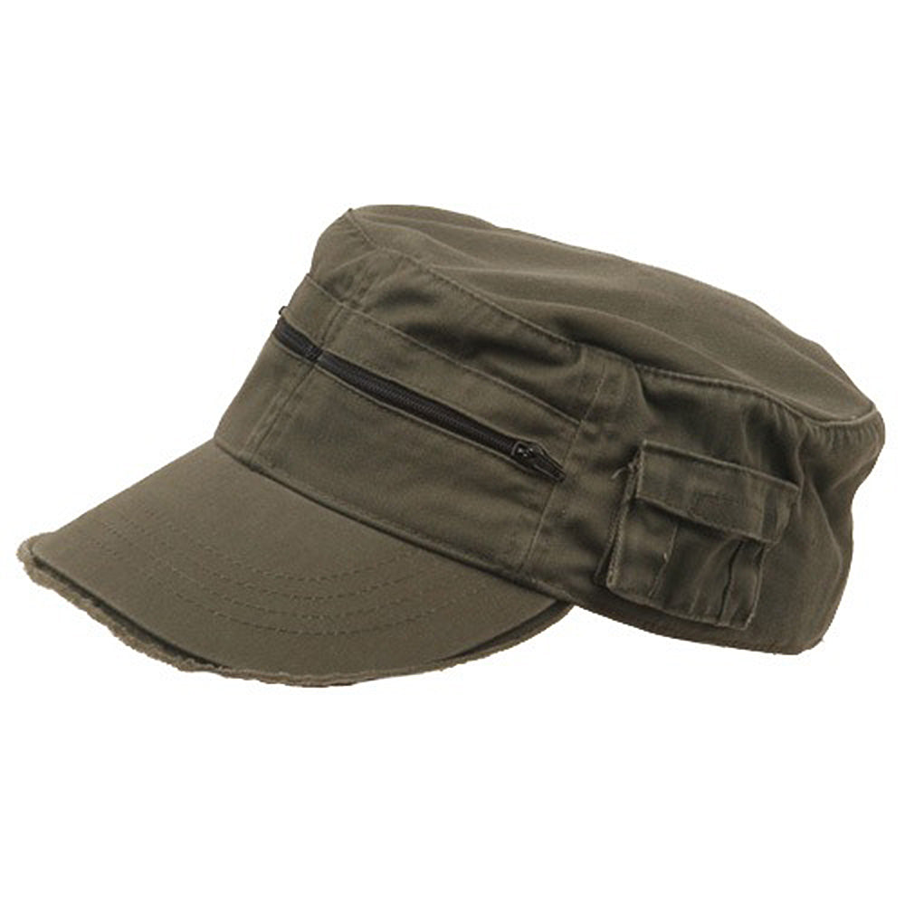 Zippered Enzyme Army Cap - Olive OSFM