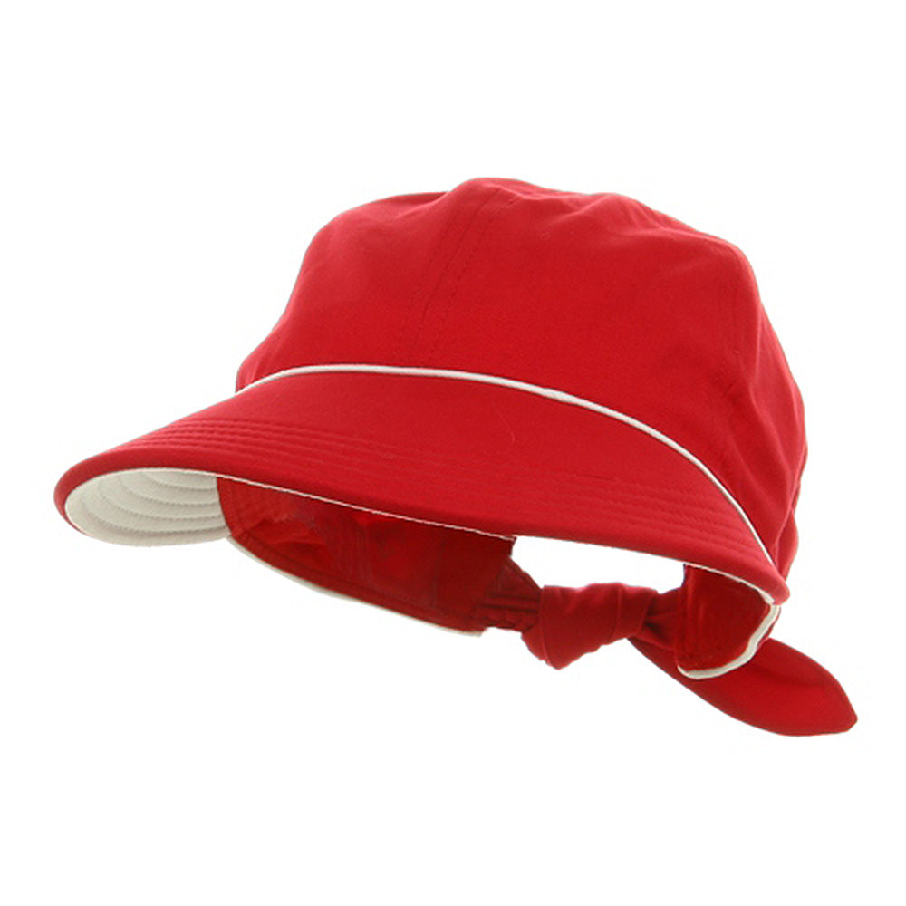 Piping Decoration Ladies Canvas Cap - Red OSFM