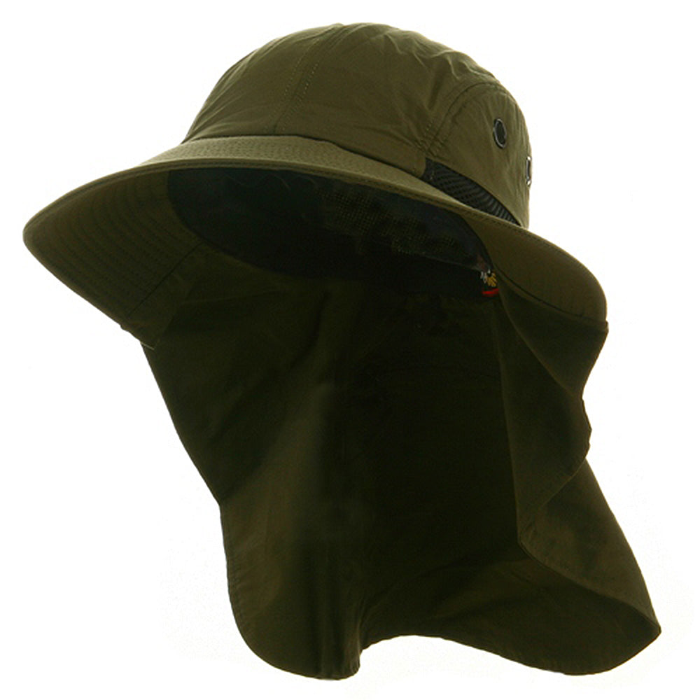 UV 45+ Extreme Condition Flap Hats - Olive OSFM