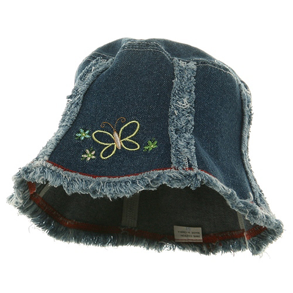 Denim Hats - Dk. Blue With Butterflys - Blue OSFM