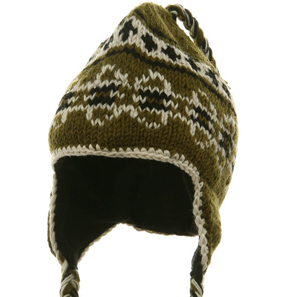 Ring Jacquard Knitting Beanie - Sage OSFM