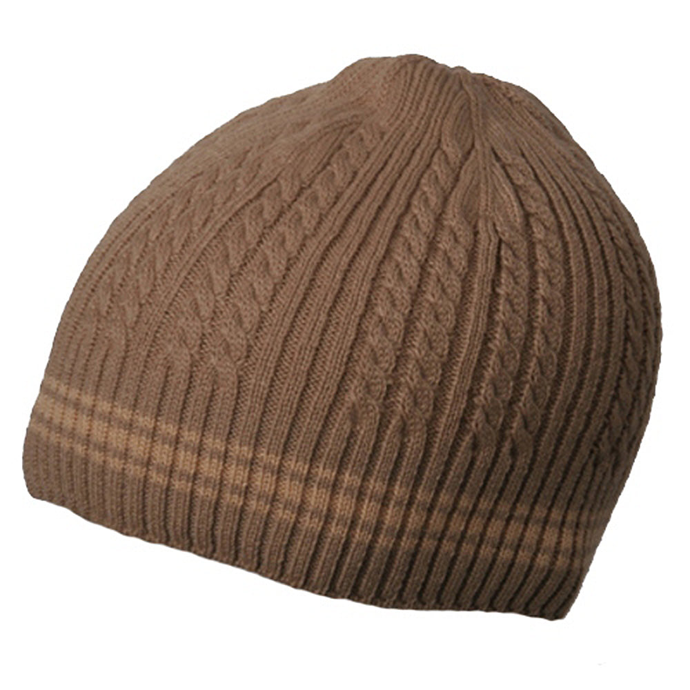 New Cable Beanie - Khaki OSFM