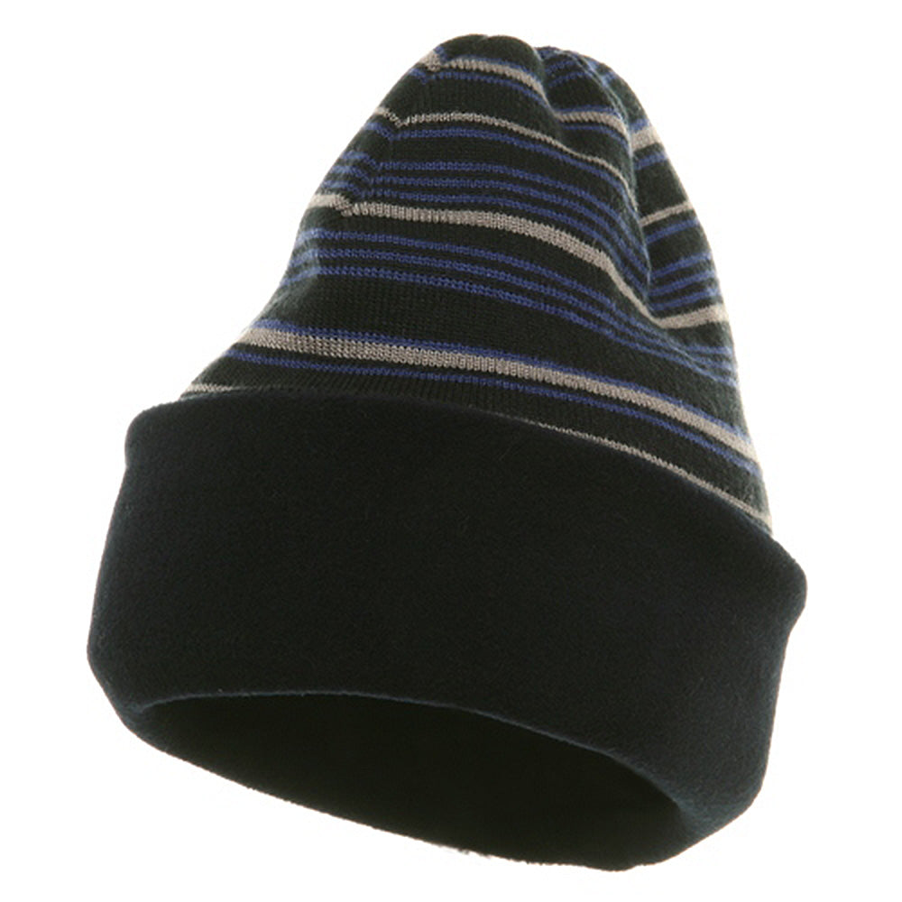 Reversible Fleece Beanie - Navy OSFM